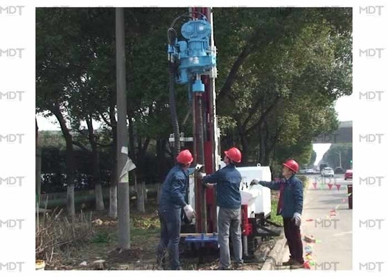 50 मीटर 55KN एंकर ड्रिलिंग रिग रोटरी ड्रिलिंग मशीन ब्लू